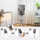 INFANS Baby High Chair, Foldable Portable Highchair for Babies and Toddlers with Travel Bag Adjustable Tray, 5 Point Harness, Compact Space Saver Infant Feeding Chair (Grey)