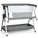 INFANS Baby Bassinet Bedside Crib, Adjustable Heights & Angle, Detachable & Washable Mattress