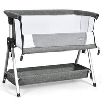 INFANS Baby Bassinet Bedside Crib, Adjustable Heights & Angle, Detachable & Washable Mattress