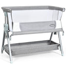 INFANS Baby Bassinet Bedside Crib, Adjustable Heights & Angle, Detachable & Washable Mattress