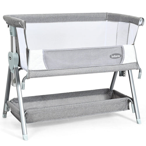 INFANS Baby Bassinet Bedside Crib, Adjustable Heights & Angle, Detachable & Washable Mattress