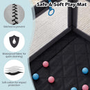 INFANS 74" x 62" Baby Playpen with Soft Mat, Basketball Hoop, 2 Soccer Goals, 4 Handles & 50 Ocean Balls, Breathable Mesh, Indoor & Outdoor Large Play Yard for Toddlers