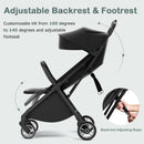 INFANS Lightweight Baby Stroller, One-Hand Gravity Fold, Compact Travel Stroller for Airplane