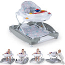 INFANS Baby Walker, 5 in 1 Behind Walker Learning Seated Rocker Bouncer with Removable Music Tray, Adjustable Height