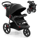 INFANS Jogging Stroller, Jogger Travel System with Shock Absorbing Suspension Dining Plate Cup Holder Adjustable Backrest