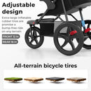 INFANS Jogging Stroller, Jogger Travel System with Shock Absorbing Suspension Dining Plate Cup Holder Adjustable Backrest