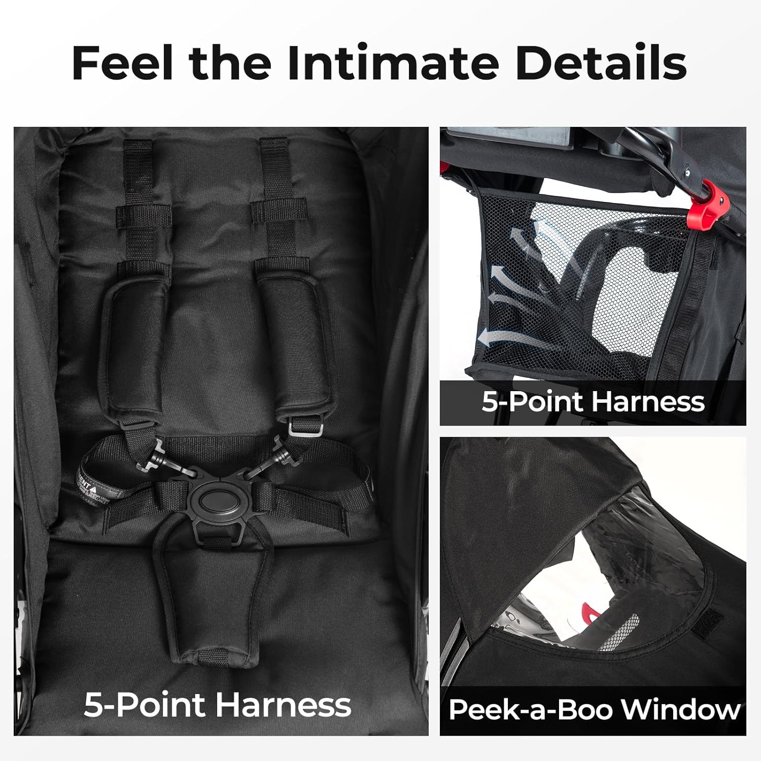 INFANS Jogging Stroller, Jogger Travel System with Shock Absorbing Suspension Dining Plate Cup Holder Adjustable Backrest