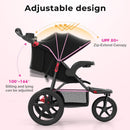INFANS Jogging Stroller, Jogger Travel System with Shock Absorbing Suspension Dining Plate Cup Holder Adjustable Backrest