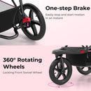 INFANS Jogging Stroller, Jogger Travel System with Shock Absorbing Suspension Dining Plate Cup Holder Adjustable Backrest
