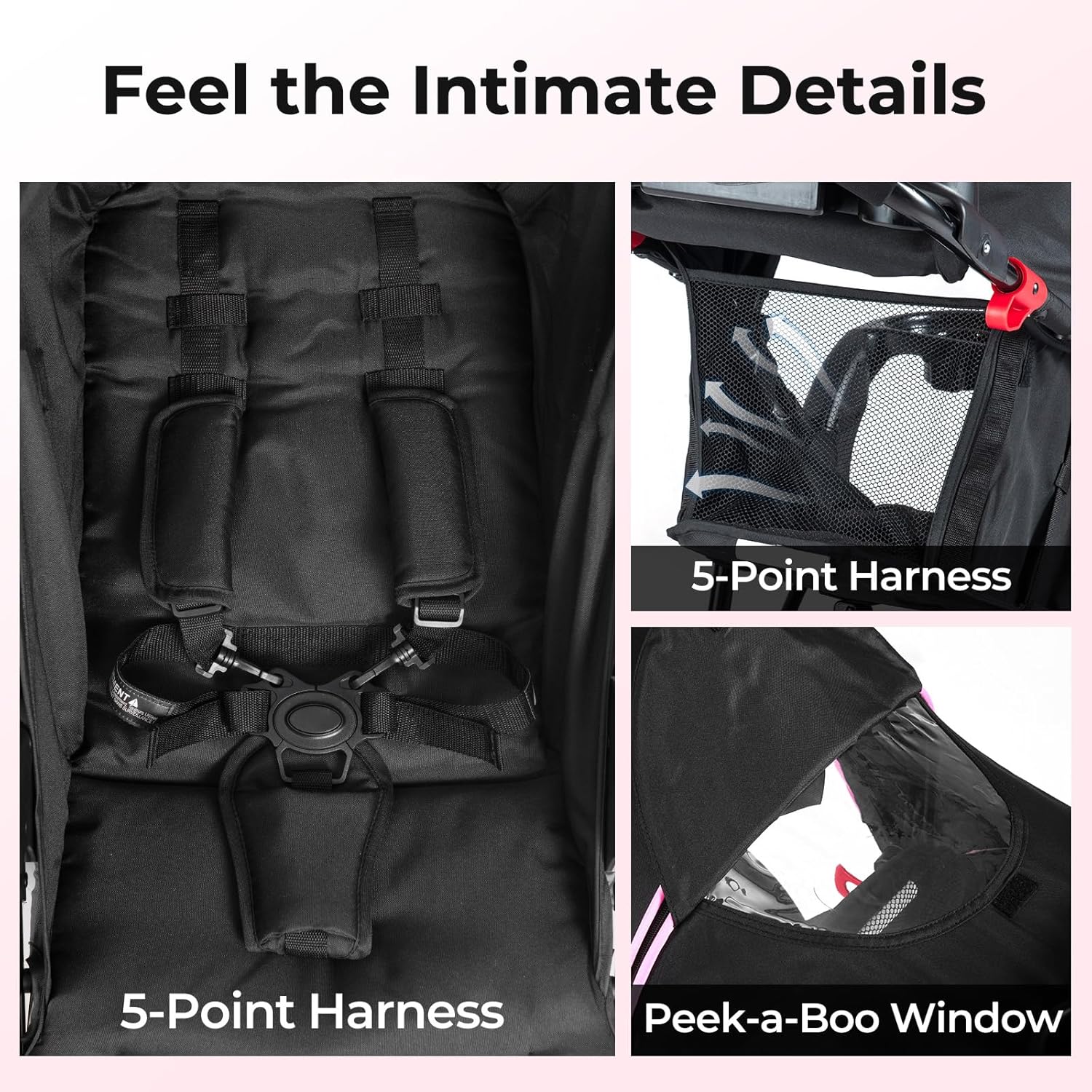 INFANS Jogging Stroller, Jogger Travel System with Shock Absorbing Suspension Dining Plate Cup Holder Adjustable Backrest
