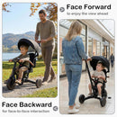 OLAKIDS 9-in-1 Foldable Toddlers Tricycle, Converts Stroller to Balance Bike with Adjustable Push Handle for 1-6 Years