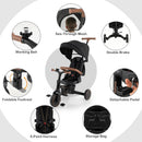 OLAKIDS 9-in-1 Foldable Toddlers Tricycle, Converts Stroller to Balance Bike with Adjustable Push Handle for 1-6 Years