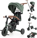 OLAKIDS 9-in-1 Foldable Toddlers Tricycle, Converts Stroller to Balance Bike with Adjustable Push Handle for 1-6 Years