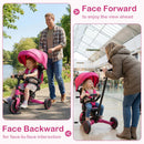 OLAKIDS 9-in-1 Foldable Toddlers Tricycle, Converts Stroller to Balance Bike with Adjustable Push Handle for 1-6 Years