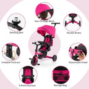 OLAKIDS 9-in-1 Foldable Toddlers Tricycle, Converts Stroller to Balance Bike with Adjustable Push Handle for 1-6 Years