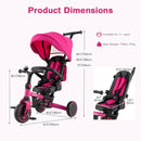 OLAKIDS 9-in-1 Foldable Toddlers Tricycle, Converts Stroller to Balance Bike with Adjustable Push Handle for 1-6 Years