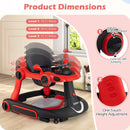INFANS 6-in-1 Baby Walker, Converts Push Car to Bouncer, Rocker with Music, Lights, Adjustable Height & Speed, Activity Center, Canopy for 7-18 Months