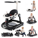 INFANS 6-in-1 Baby Walker, Converts Push Car to Bouncer, Rocker with Music, Lights, Adjustable Height & Speed, Activity Center, Canopy for 7-18 Months
