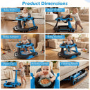 INFANS 6-in-1 Baby Walker, Converts Push Car to Bouncer, Rocker with Music, Lights, Adjustable Height & Speed, Activity Center, Canopy for 7-18 Months