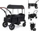 INFANS Wagon Stroller for 2 Kids Foldable Wagon Cart with Adjustable Handle Pull Bar for Infants Toddlers 6-36 Months
