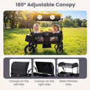 INFANS Wagon Stroller for 2 Kids Foldable Wagon Cart with Adjustable Handle Pull Bar for Infants Toddlers 6-36 Months