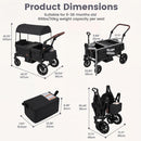 INFANS Wagon Stroller for 2 Kids Foldable Wagon Cart with Adjustable Handle Pull Bar for Infants Toddlers 6-36 Months