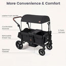 INFANS Wagon Stroller for 2 Kids Foldable Wagon Cart with Adjustable Handle Pull Bar for Infants Toddlers 6-36 Months