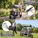 INFANS Wagon Stroller for 2 Kids Foldable Wagon Cart with Adjustable Handle Pull Bar for Infants Toddlers 6-36 Months