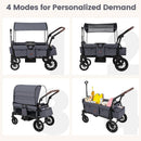 INFANS Wagon Stroller for 2 Kids Foldable Wagon Cart with Adjustable Handle Pull Bar for Infants Toddlers 6-36 Months