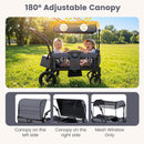 INFANS Wagon Stroller for 2 Kids Foldable Wagon Cart with Adjustable Handle Pull Bar for Infants Toddlers 6-36 Months