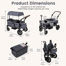 INFANS Wagon Stroller for 2 Kids Foldable Wagon Cart with Adjustable Handle Pull Bar for Infants Toddlers 6-36 Months