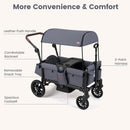 INFANS Wagon Stroller for 2 Kids Foldable Wagon Cart with Adjustable Handle Pull Bar for Infants Toddlers 6-36 Months