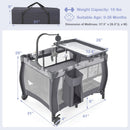 INFANS 3 in 1 Pack and Play, Portable Travel Baby Crib Bassinet with Detachable Mattress, Newborn Changing Table, Foldable Playpen