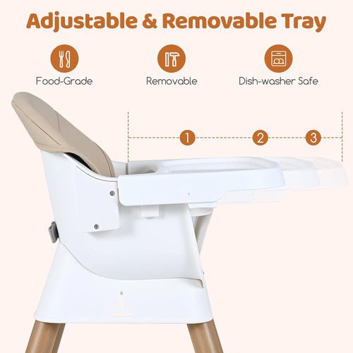 INFANS Baby High Chair 9 in 1 Convertible Highchair for Babies and Toddlers
