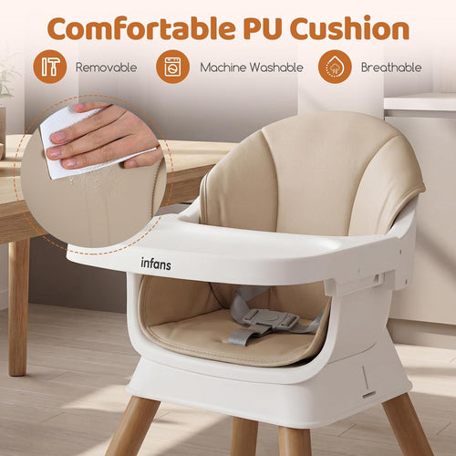 INFANS Baby High Chair 9 in 1 Convertible Highchair for Babies and Toddlers
