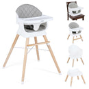 INFANS Baby High Chair 6 in 1 Wooden Convertible Highchair for Babies and Toddlers