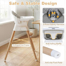 INFANS Baby High Chair 6 in 1 Wooden Convertible Highchair for Babies and Toddlers