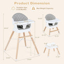 INFANS Baby High Chair 6 in 1 Wooden Convertible Highchair for Babies and Toddlers