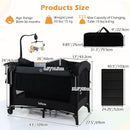 INFANS 4-in-1 Baby Bassinet-Pack & Play Convertible, Bedside Crib with Diaper Changer, Mattress & Hanging Toys