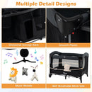 INFANS 4-in-1 Baby Bassinet-Pack & Play Convertible, Bedside Crib with Diaper Changer, Mattress & Hanging Toys