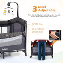 INFANS 4-in-1 Baby Bassinet-Pack & Play Convertible, Bedside Crib with Diaper Changer, Mattress & Hanging Toys