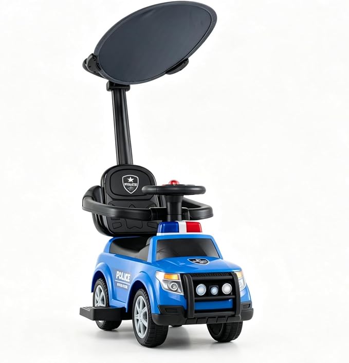 OLAKIDS 4 in 1 Push Car for Toddlers, Kids Ride on Toys Outdoor for Boys Girls 1-3, Black
