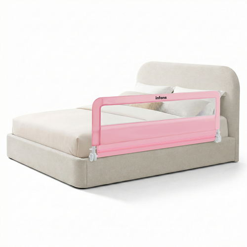 INFANS Bed Rail for Toddlers, 59" Foldable Safety Baby Crib Rail Fit for Kids Twin, Extra Long Swing Down Bed Guardrail for Convertible Crib, Queen, Full, King Mattress Side Guard