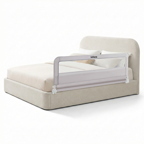 INFANS Bed Rail for Toddlers, 59" Foldable Safety Baby Crib Rail Fit for Kids Twin, Extra Long Swing Down Bed Guardrail for Convertible Crib, Queen, Full, King Mattress Side Guard