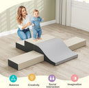 Olakids Toddler Climbing Toys Indoor, 10 Pieces Baby Foam Blocks Soft Play Set with PU Leather for 1+ Years