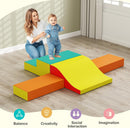 Olakids Toddler Climbing Toys Indoor, 10 Pieces Baby Foam Blocks Soft Play Set with PU Leather for 1+ Years