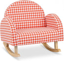 OLAKIDS Toddler Rocking Chair, Plush Kids Armchair with Wooden Frame & Anti-Tipping Design
