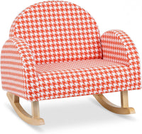 OLAKIDS Toddler Rocking Chair, Plush Kids Armchair with Wooden Frame & Anti-Tipping Design