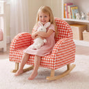 OLAKIDS Toddler Rocking Chair, Plush Kids Armchair with Wooden Frame & Anti-Tipping Design
