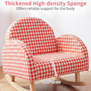 OLAKIDS Toddler Rocking Chair, Plush Kids Armchair with Wooden Frame & Anti-Tipping Design